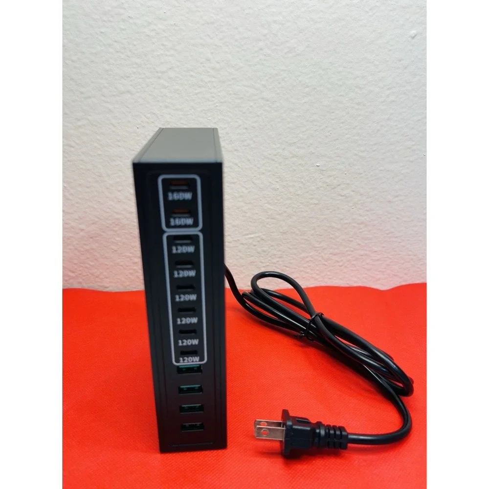 LD052 12-in-1 GaN5 Multi-Device Fast Charging Stand 8 USB-C 4 USB-A Ports Black